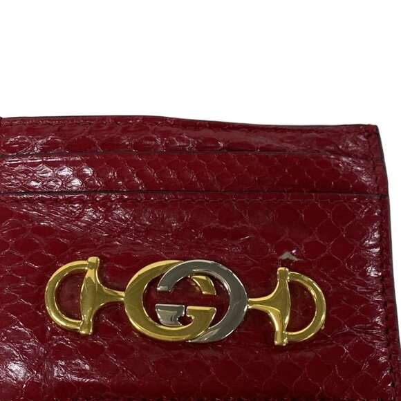 Auth GUCCI Zumi 570679 Red Leather - Card Case - Picture 7 of 9